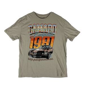 Chemistry Camaro Berlinetta 1981 GM Chevy T-Shirt Men's XL Beige Short Sleeve